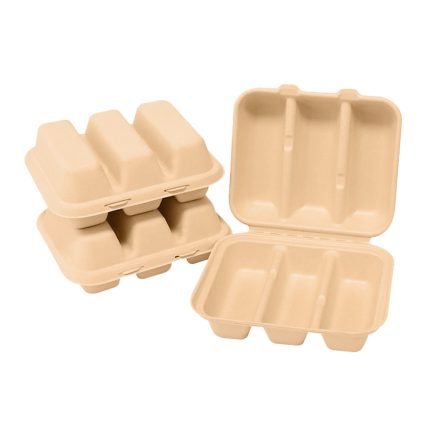 Clamshell Container with 3 div 9x9x3